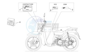 Scarabeo 50 2t (eng. Minarelli) drawing Plate set and decal