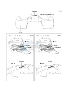 KVF 360 A [PRAIRIE 360 4X4] (A6F-A9F) A8F drawing DECALS-- WHITE- --- A8F- -