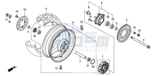 CBR600FR drawing REAR WHEEL