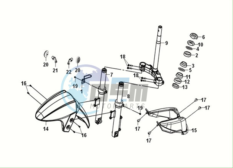 STEERING STEM - FRONT CUSHION