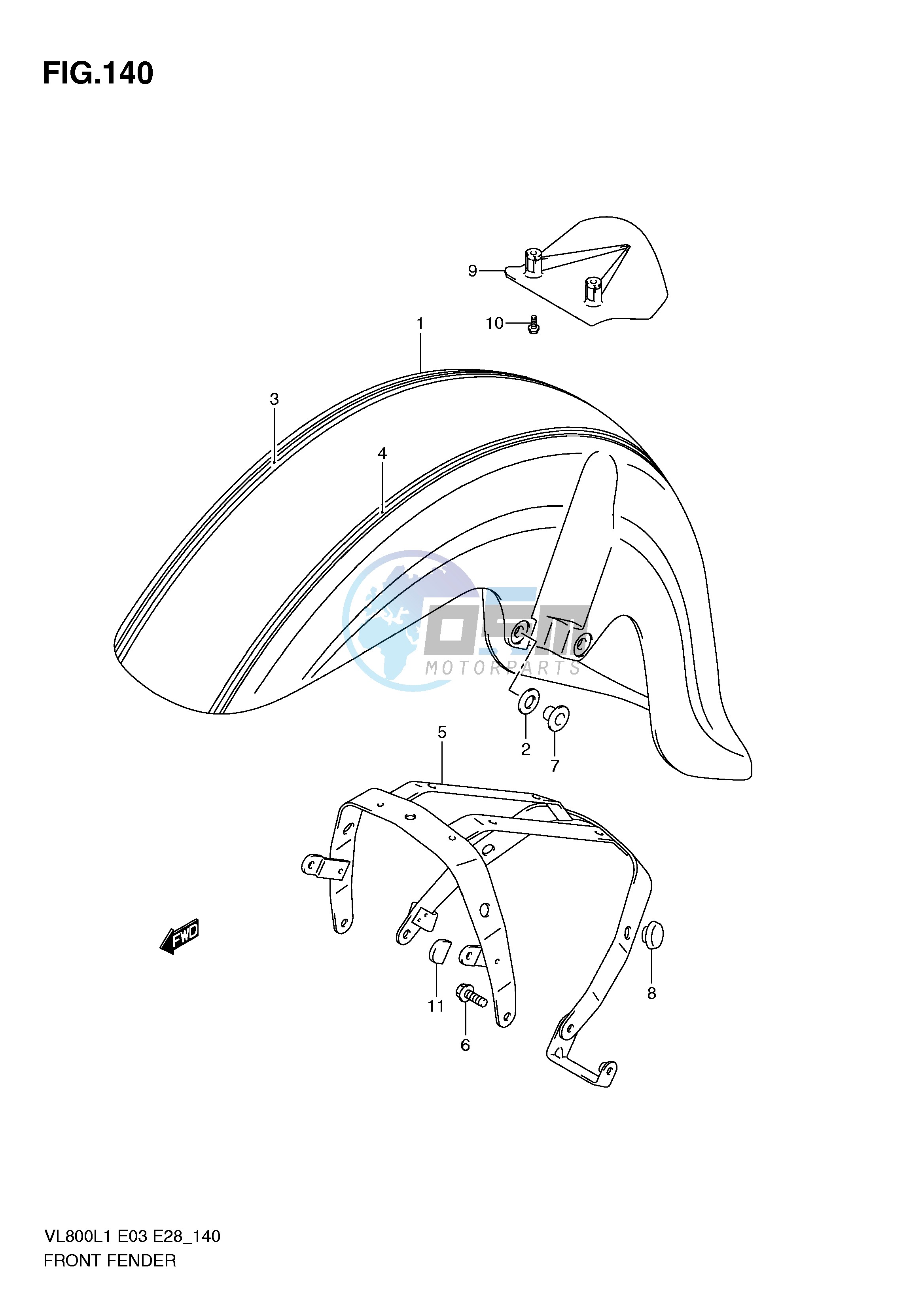 FRONT FENDER (VL800TL1 E3)