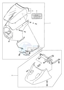 VZ800 (E2) MARAUDER drawing COWLING (OPTIONAL, MODEL X Y)