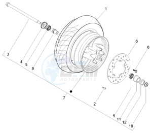 Fly 125 4t drawing Front wheel