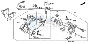 CBR600RA9 France - (F / ABS CMF) drawing REAR BRAKE CALIPER (CBR600RA)