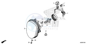 MSX125D MSX125 UK - (E) drawing HEADLIGHT