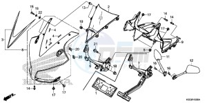 CBR250RAF CBR250RA Europe Direct - (ED) drawing UPPER COWL