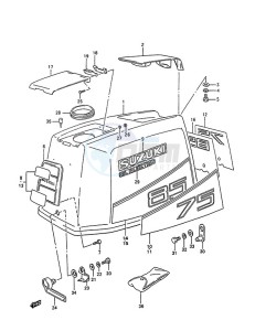 DT 75 drawing Engine Cover (1988)