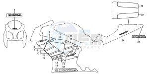 VTR1000SP VTR1000SP-1 drawing MARK/STRIPE (VTR1000SPY/1 /2-CM)