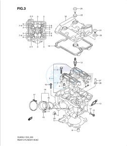 DL650 drawing REAR CYLINDER HEAD