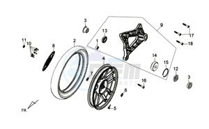 SYMPHONY SR 125 CH drawing REAR WHEEL / CENTRAL STAND