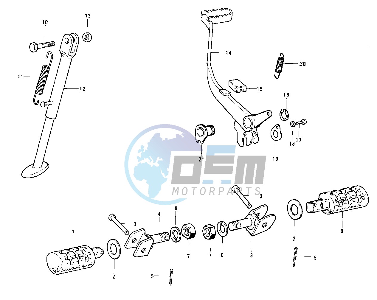 FOOTRESTS_STAND_BRAKE PEDAL -- 74-75- -