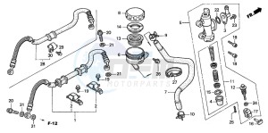 CB600F HORNET S drawing REAR BRAKE MASTER CYLINDER