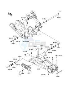 KFX450R KSF450B8F EU drawing Swingarm