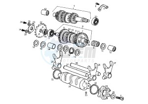 SENDA R DRD RACING LTD - 50 cc drawing GEAR BOX