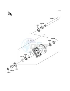 KX450F KX450FDF EU drawing Front Hub