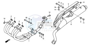 CB600F2 HORNET S drawing EXHAUST MUFFLER (CB600F2/F22)