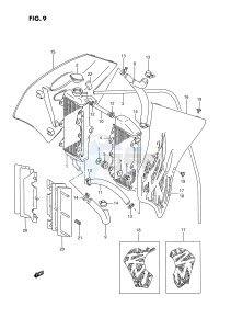 RM250 (E3) drawing RADIATOR (MODEL P)