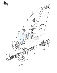 KDX 400 A [KDX400] (A1-A2) [KDX400] drawing KICKSTARTER MECHANISM