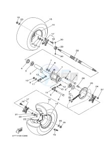 YFM350 YFM35RB RAPTOR 350 (1BS8 1BS7) drawing REAR WHEEL