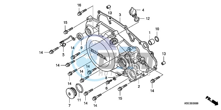 R. CRANKCASE COVER