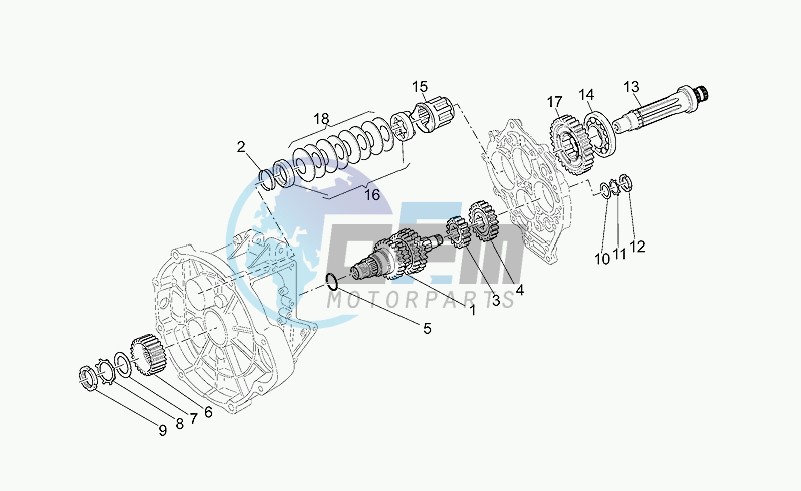 Primary gear shaft