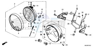 CB1100 UK - (E) drawing HEADLIGHT (CB1100CA/CAD/NA/NAD)