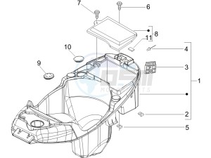 Liberty 125 4t Sport e3 drawing Helmet box - Undersaddle