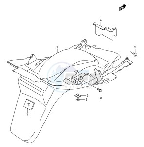 AN250 (E2) Burgman drawing REAR FENDER (MODEL K1 K2)