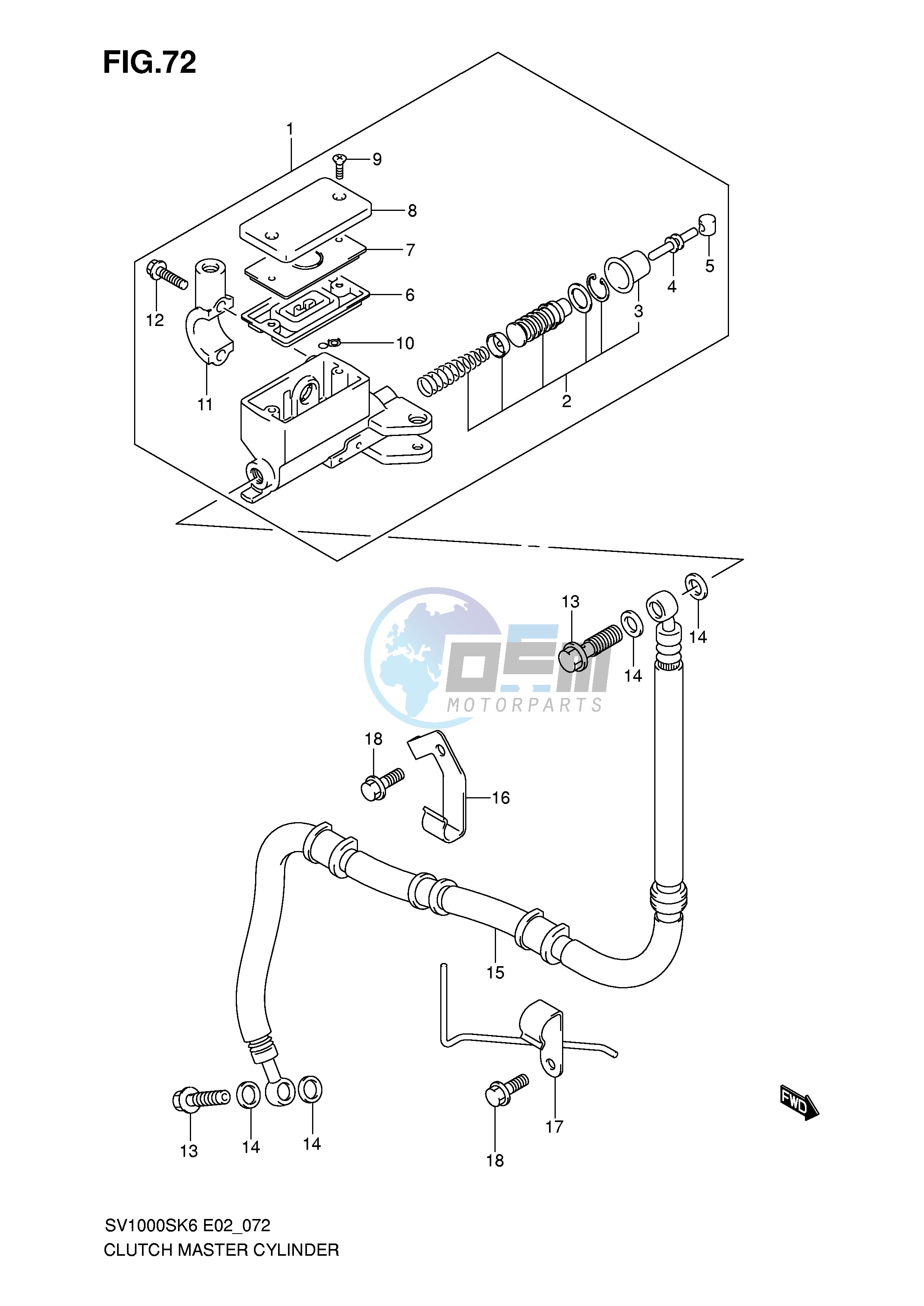 CLUTCH MASTER CYLINDER (SV1000K6 U1K6 U2K6 K7 U2K7)