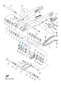 YZ450F (B118 B119 B11A B11B) drawing REAR ARM