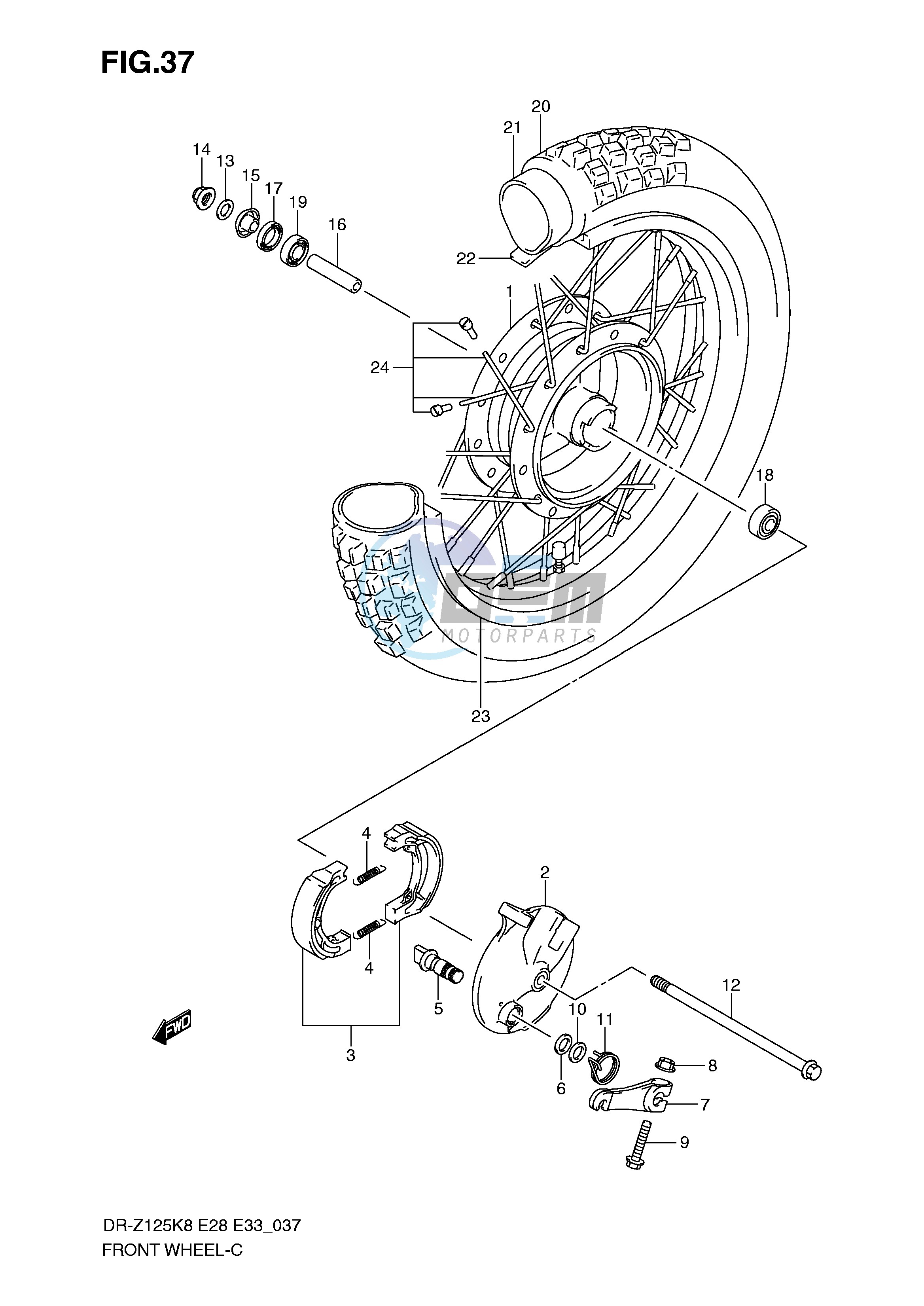 FRONT WHEEL (DR-Z125)