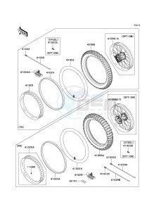 KLX 450 A [KLX450R] (A8F-A9F) A9F drawing WHEELS_TIRES