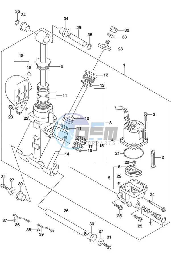 Trim Cylinder w/Transom (L)