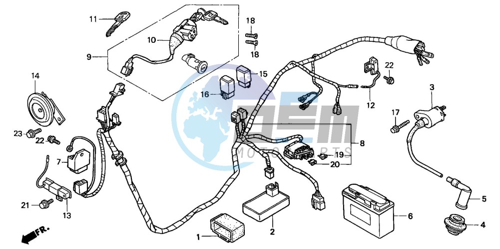 WIRE HARNESS/ IGNITION COIL/BATTERY