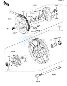 KZ 550 D [GPZ] (D1) [GPZ] drawing REAR WHEEL_HUB_CHAIN