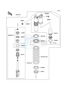KLX450R KLX450A8F EU drawing Shock Absorber(s)