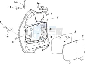 LXV 50 4T 2V 25 Kmh B-NL drawing Front glovebox - Knee-guard panel