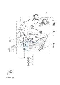 YPR400RA XMAX 400 ABS EVOLIS 400 ABS (1SDF) drawing HEADLIGHT