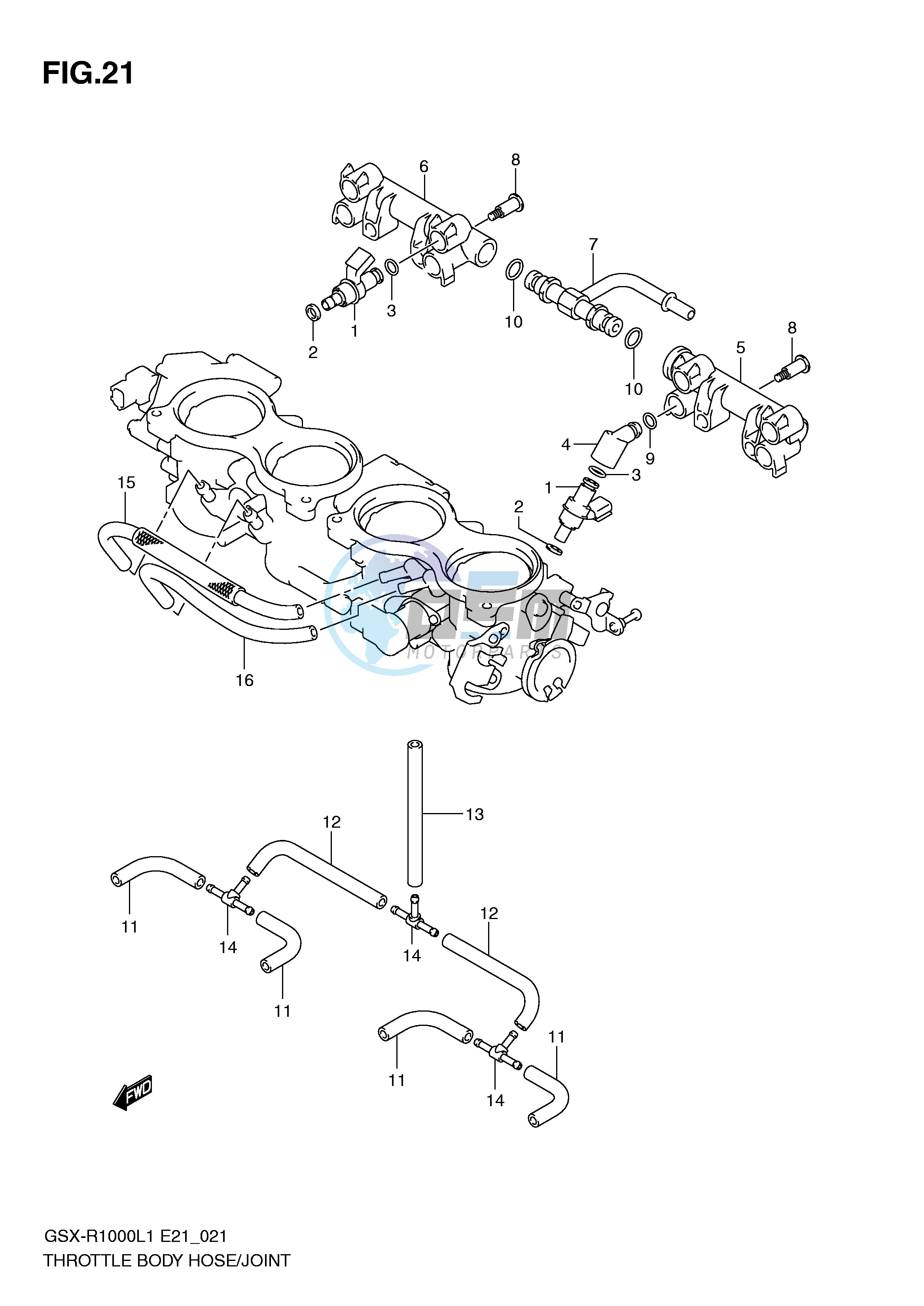 THROTTLE BODY HOSE JOINT (GSX-R1000UFL1 E21)