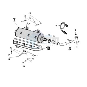 SAT125 E drawing EXHAUST 3 BOLT MOUNT