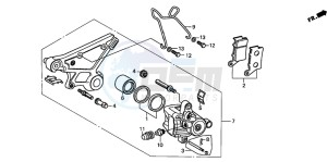 CB500 drawing REAR BRAKE CALIPER