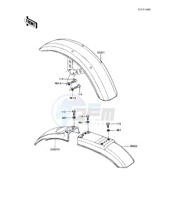 KZ 1000 R [EDDIE LAWSON REPLICA] (R1-R2) [EDDIE LAWSON REPLICA] drawing FENDERS