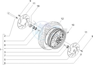 Beverly 500 ie e3 2006-2008 drawing Front wheel