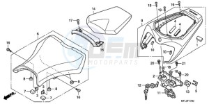 CBR1000RR9 UK - (E / MKH TRI) drawing SEAT