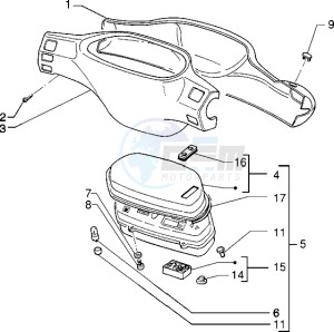 Typhoon 50 m.y. 2004 drawing Speedometers Kms. - handlebar cover