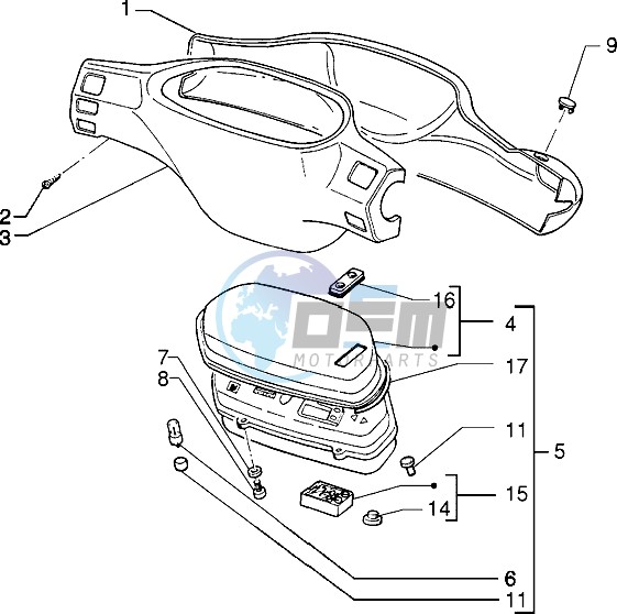 Speedometers Kms. - handlebar cover