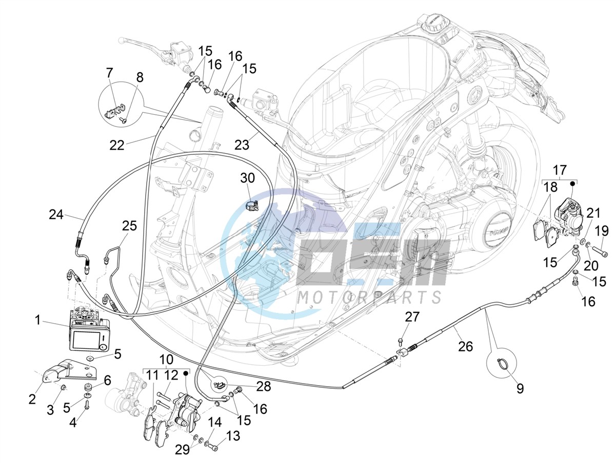 Brakes pipes - Calipers (ABS)