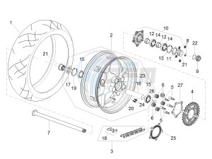 TUONO 1100 V4 RF E4 ABS (EMEA) drawing Rear wheel