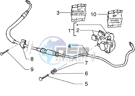 Caliper (Vehicle with rear hub brake)