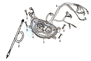 SYMPHONY 50 25KMH drawing DASHBOARD / SPEEDOMETER CABLE / WIRING HARNASS